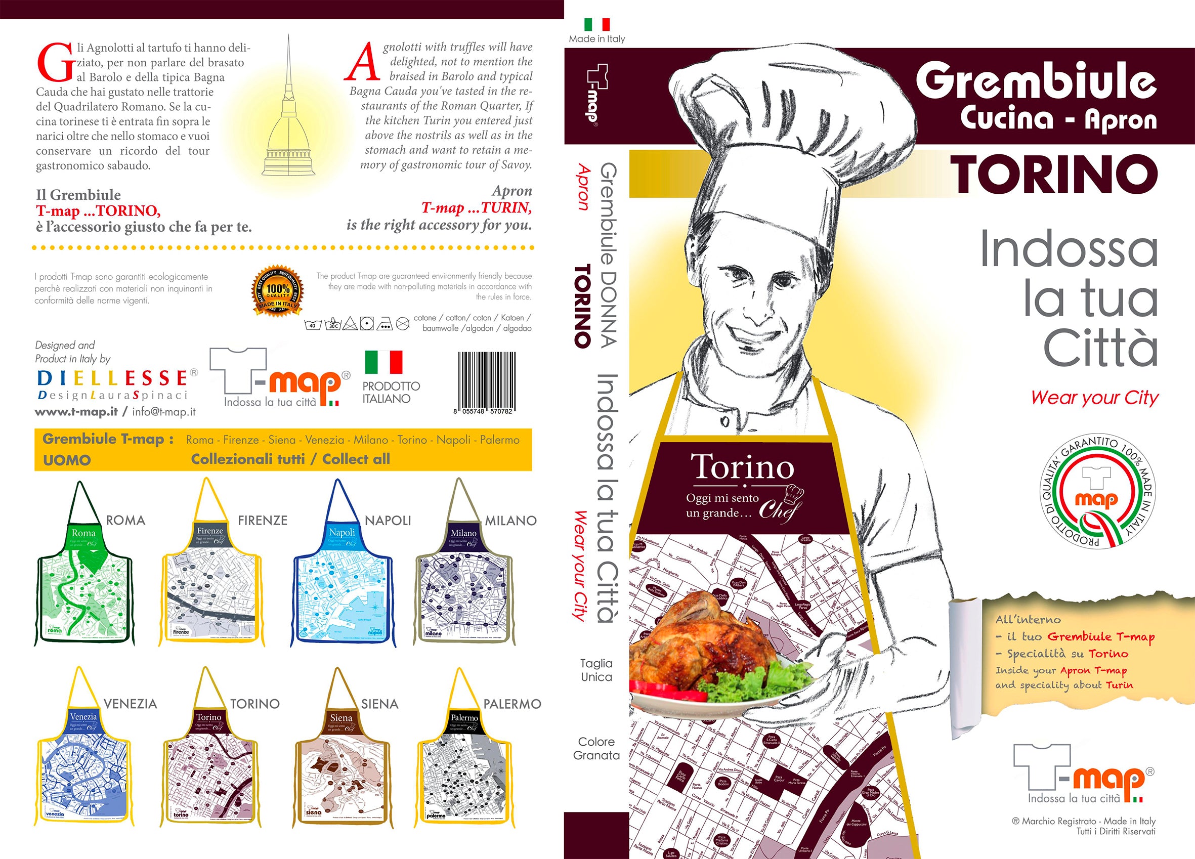 Turin Men's Kitchen Apron