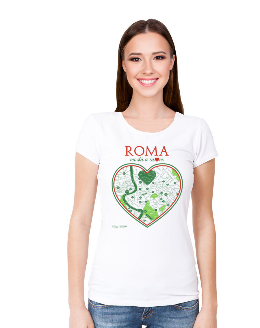 T-shirt Roma Cuore tricolore - donna