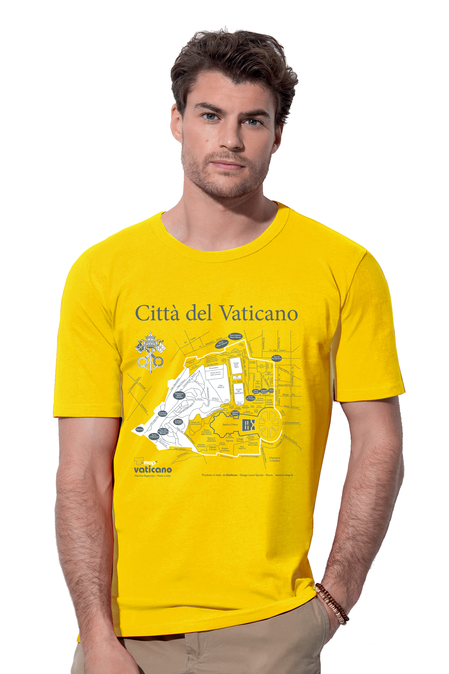t-shirt vaticano gialla