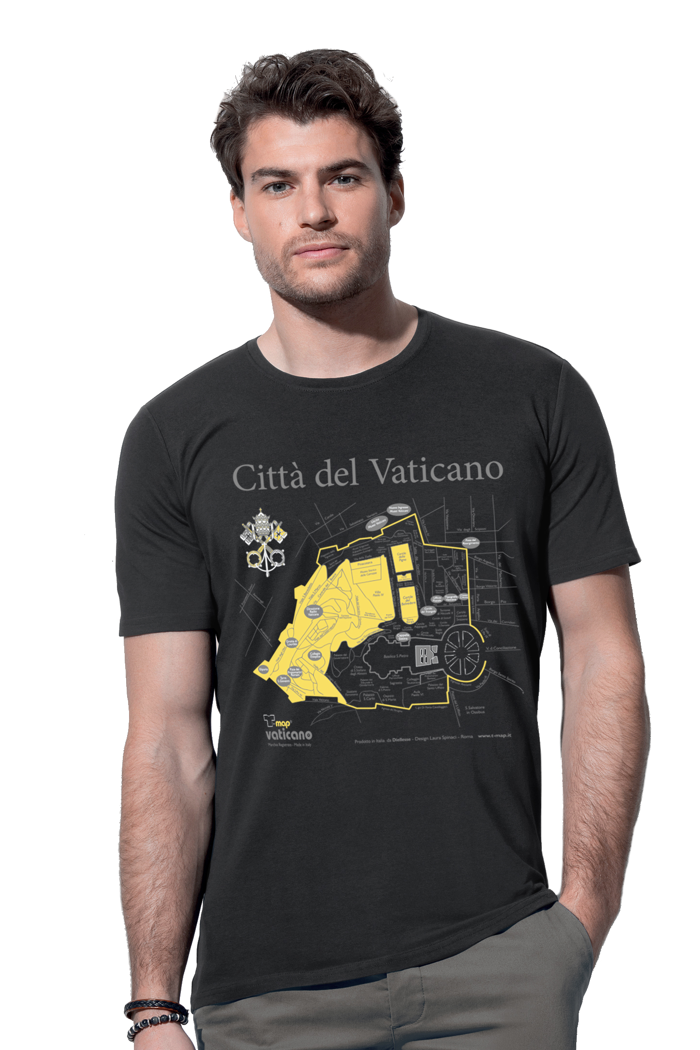 t-shirt vaticano grigio